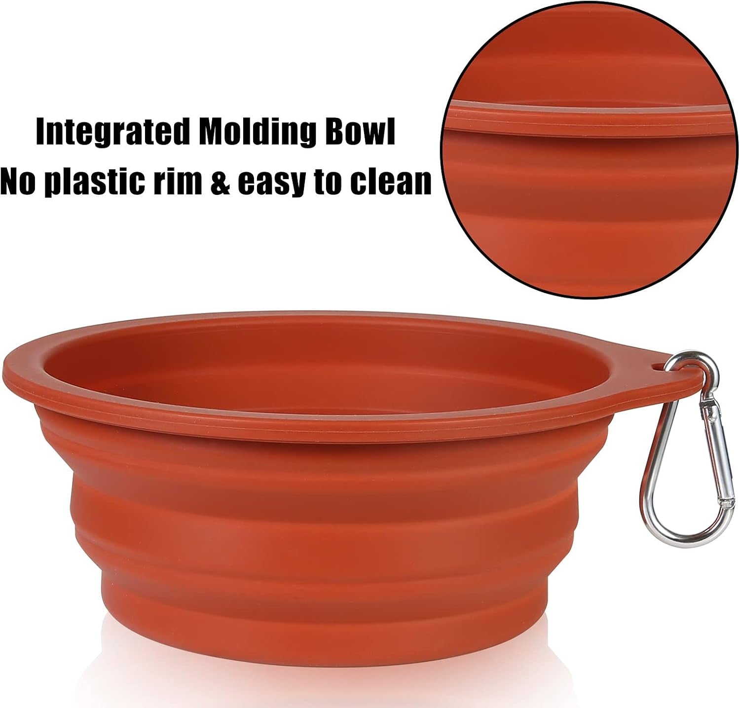 2Pack Collapsible Dog Bowl,Integrated Molding Travel Bowl No Plastic Rim Pet Feeding Bowls for Walking Traveling Outdoors,600Ml (Brown+Grey) - MonortPaws Store