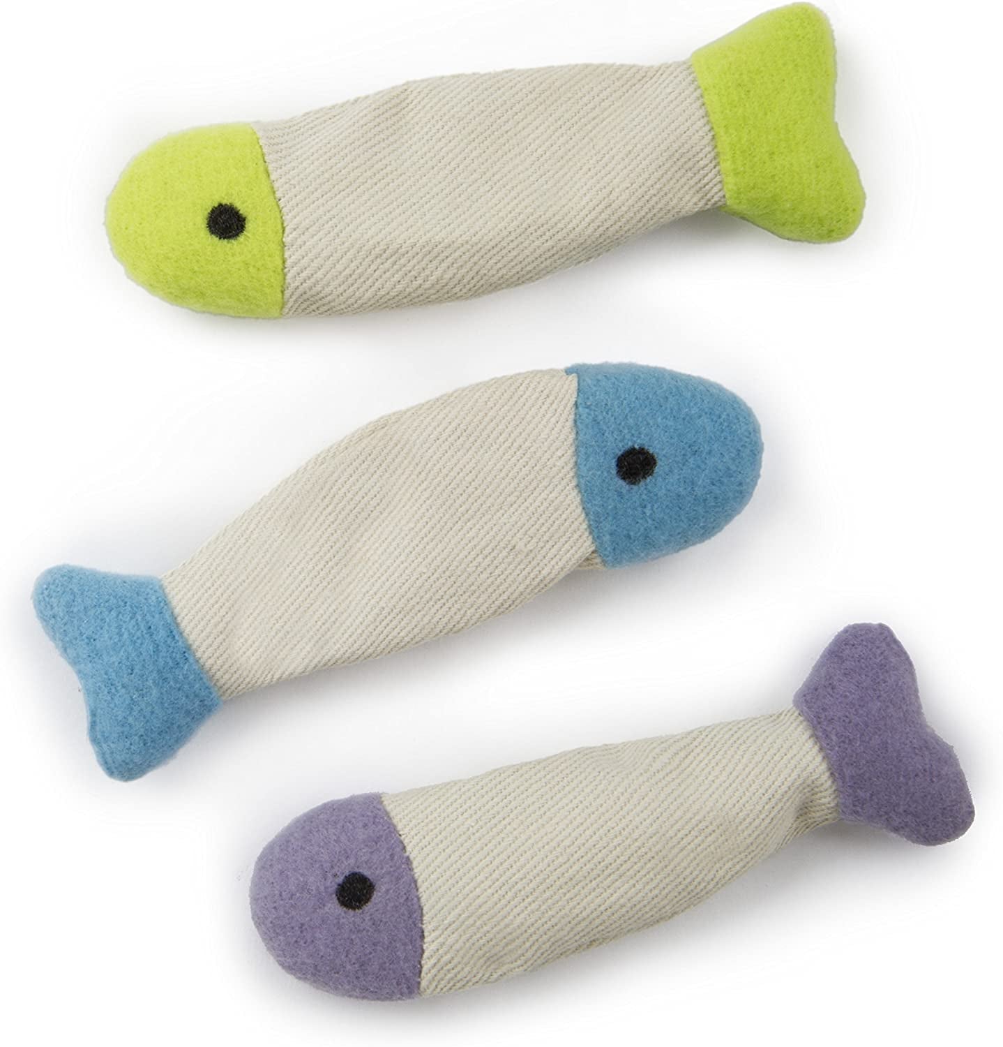 (3 Count) Fish Flop Crinkle Catnip Cat Toys - Multi Color, 3 Count - MonortPaws Store