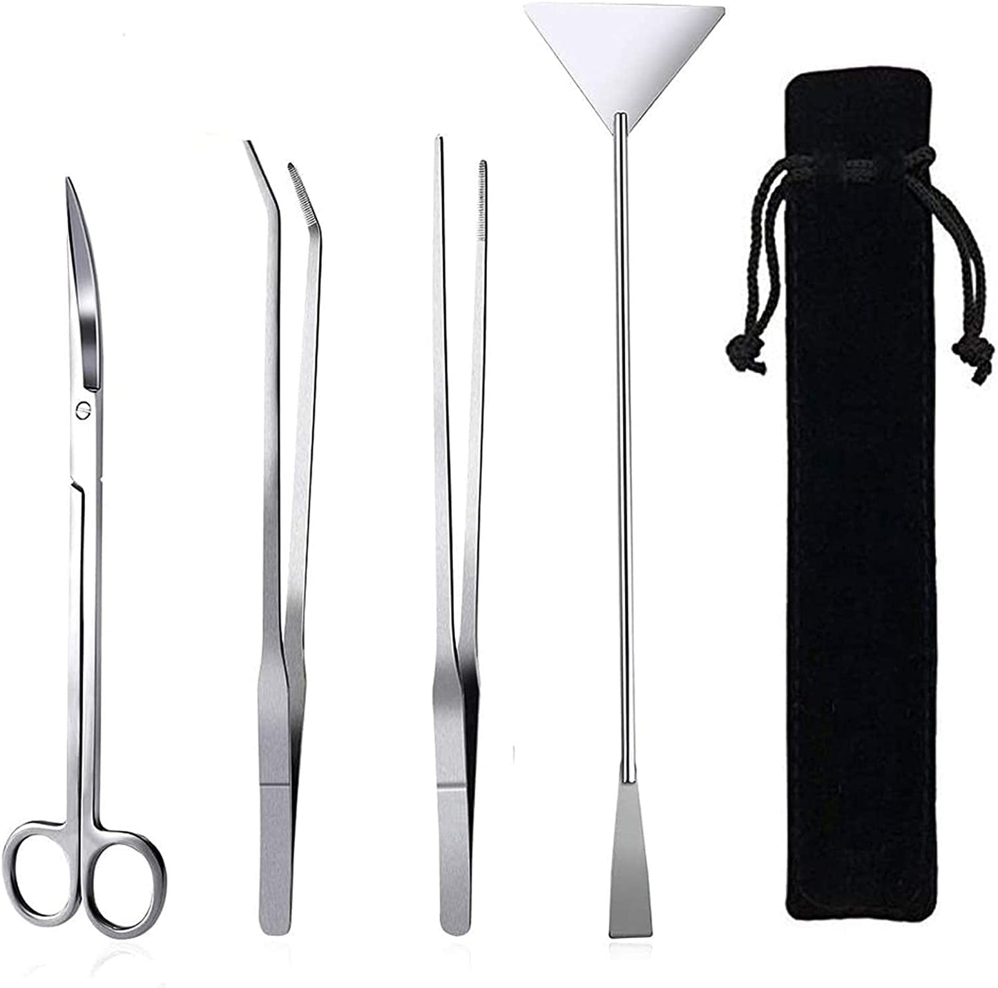 Aquarium Aquascaping Tool, Long Tweezers Scissors Spatula, 4 in 1 Stainless Steel Aquatic Plants Set for Fish Starter Kits, Aquariums Tank and Terrarium - MonortPaws Store