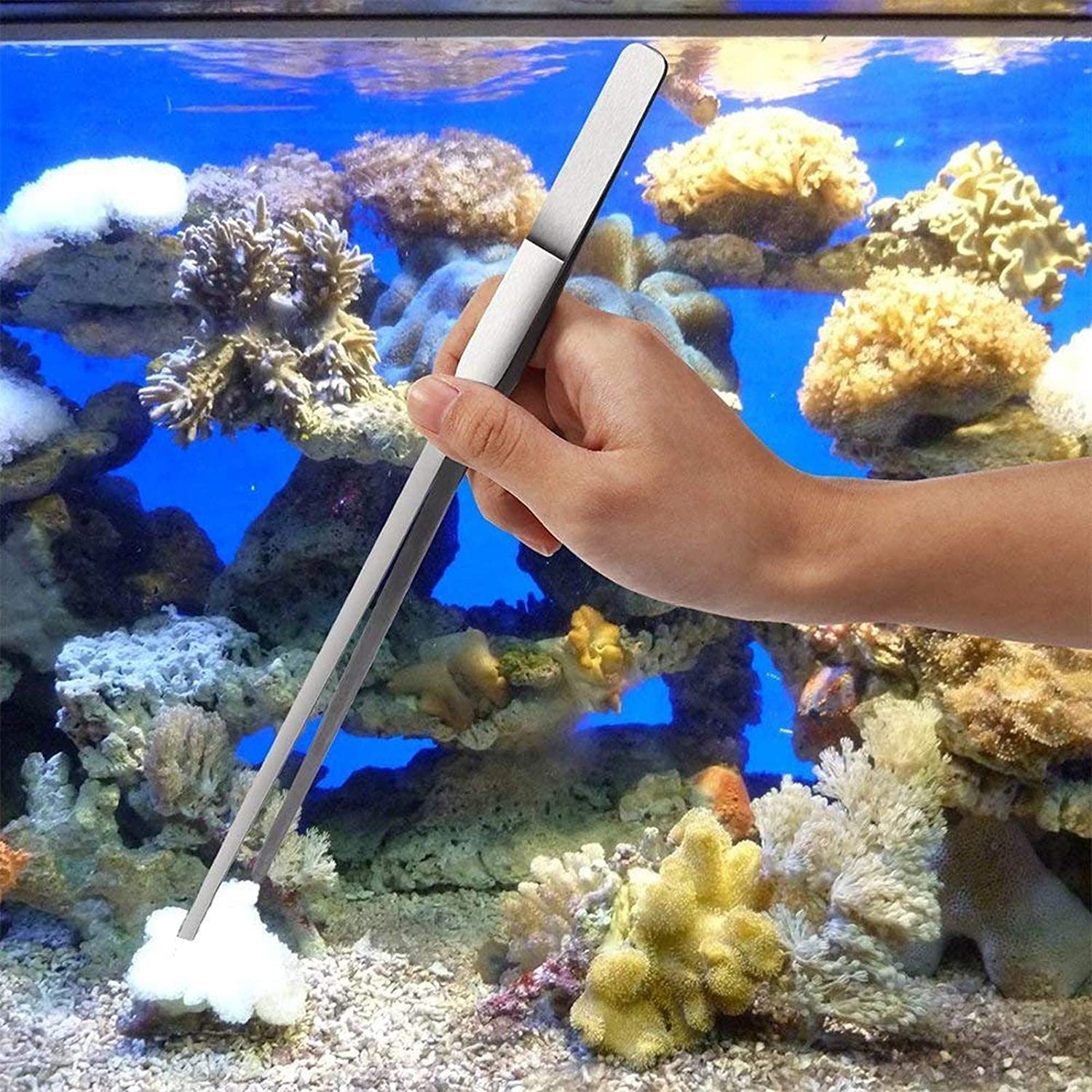 Aquarium Aquascaping Tool, Long Tweezers Scissors Spatula, 4 in 1 Stainless Steel Aquatic Plants Set for Fish Starter Kits, Aquariums Tank and Terrarium - MonortPaws Store