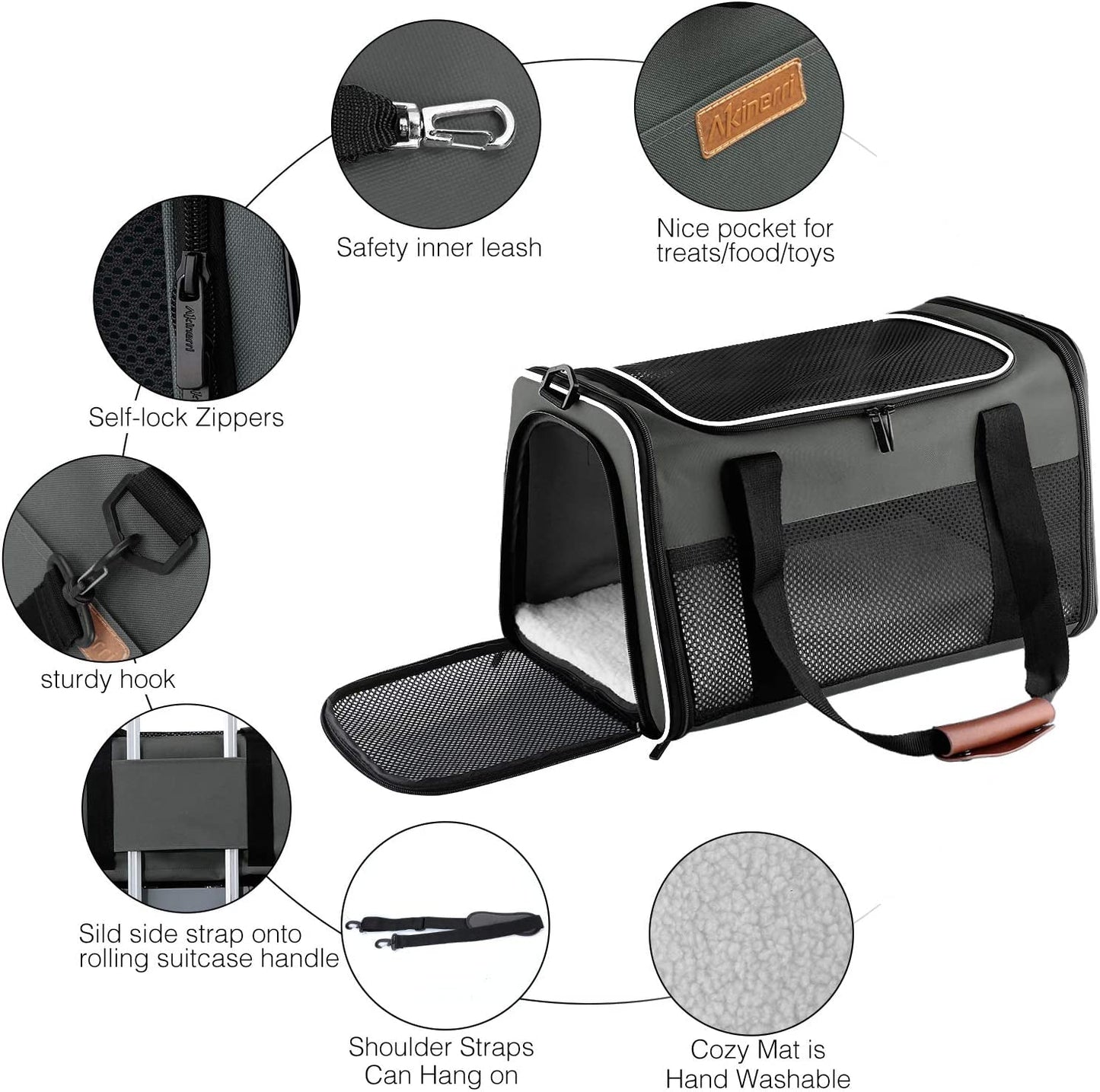 Cat Carrier - Portable Foldable Dog Pet Carrier, Soft - Sided Pet Bag up to 28 Lbs, Airline Approved Travel Puppy Carrier - MonortPaws Store