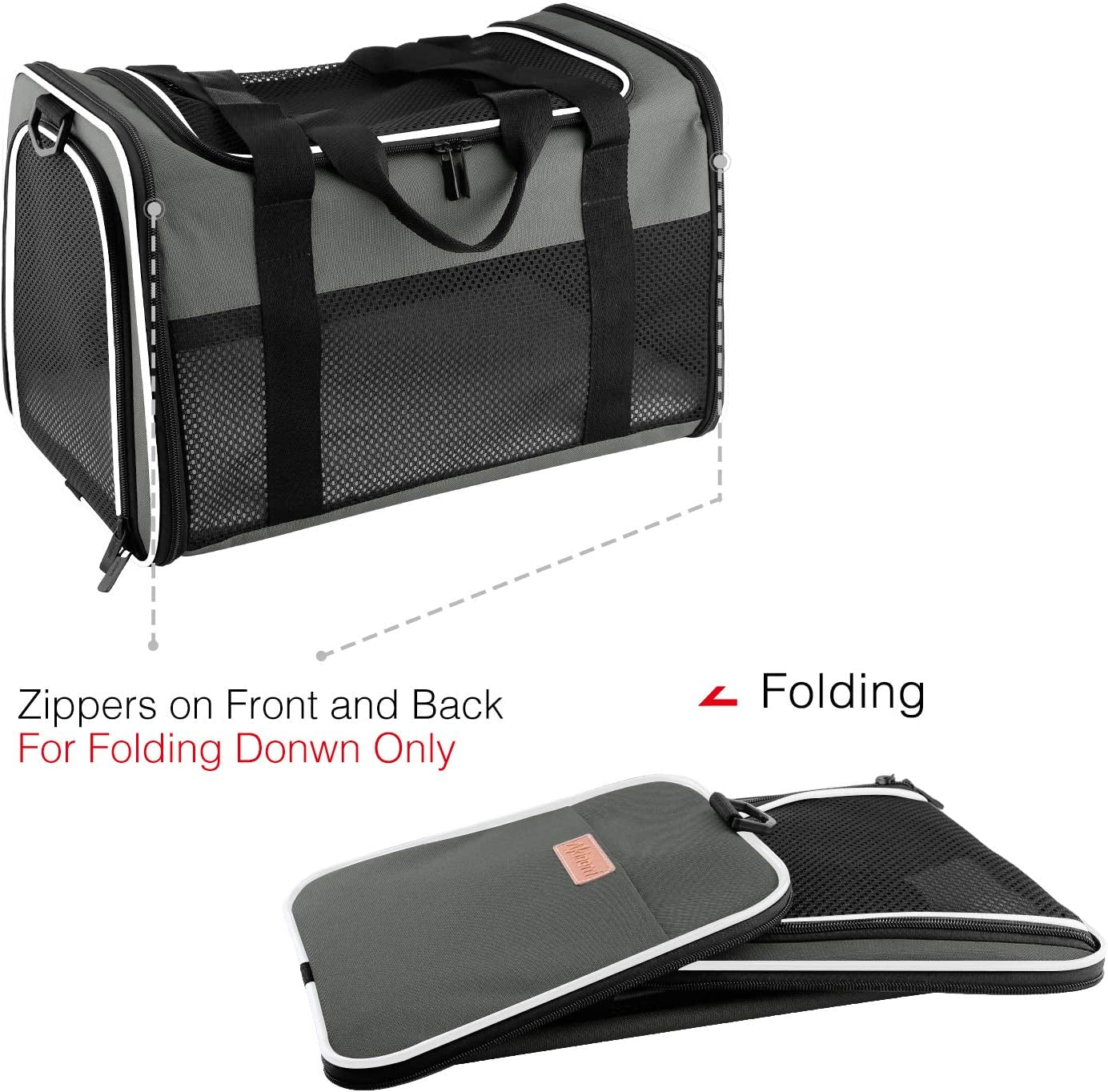 Cat Carrier - Portable Foldable Dog Pet Carrier, Soft - Sided Pet Bag up to 28 Lbs, Airline Approved Travel Puppy Carrier - MonortPaws Store