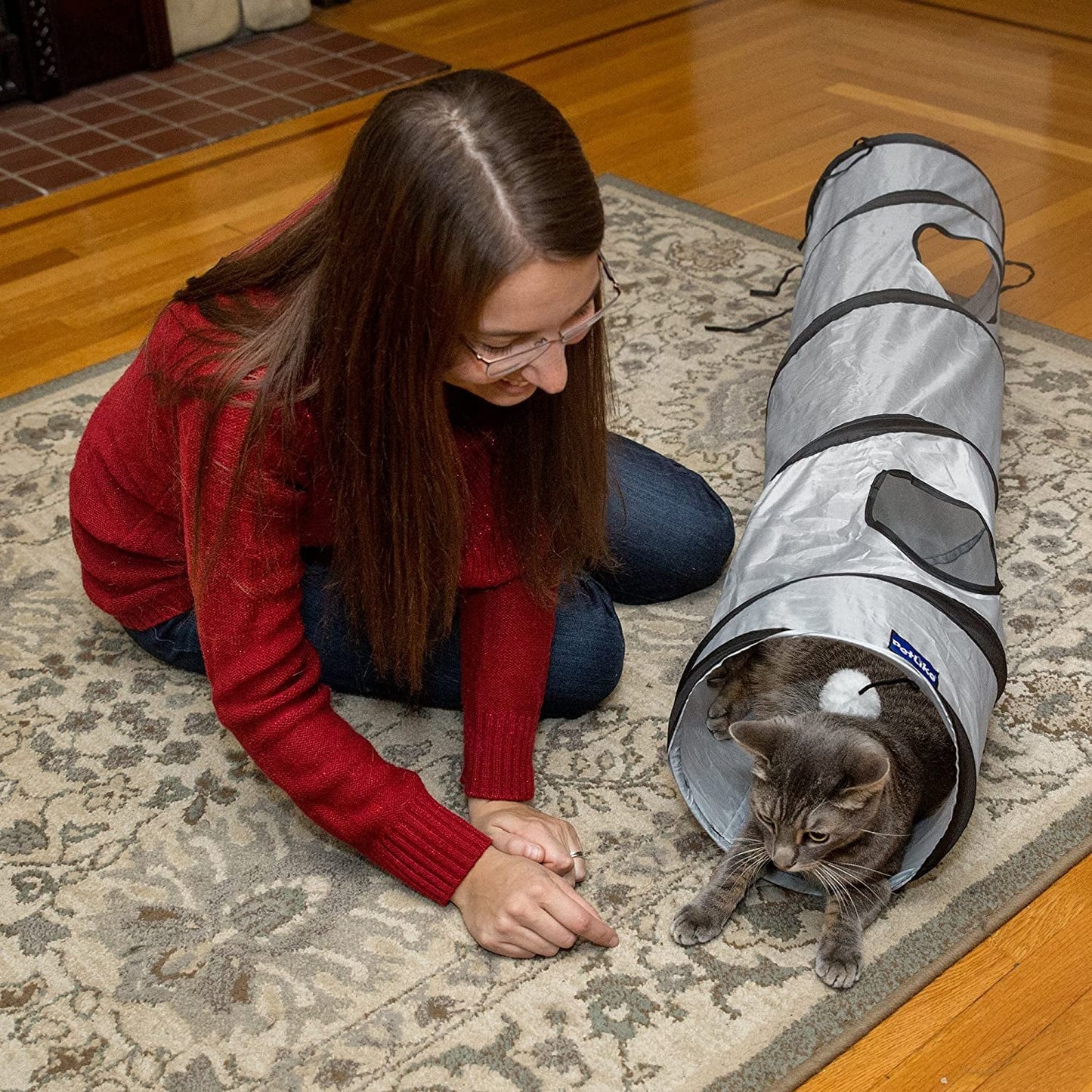 Cat Tunnel for Indoor Cats Collapsible Pop - Up Pet Tube Peek Hole Hideaway Play Toys for Cats with Ball - MonortPaws Store