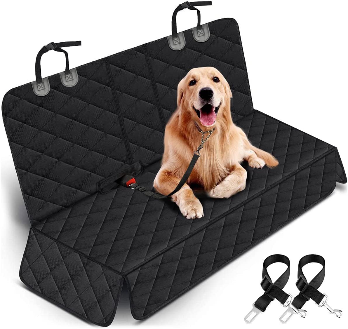 Dog Car Seat Cover, Back Seat Cover for Dogs Pet Car Seat Protector Waterproof Bench Car Seat Cover, Non - Slip Reat Seat Cover Fits Middle Armrest for Most Cars Trucks Suvs - Black - MonortPaws Store
