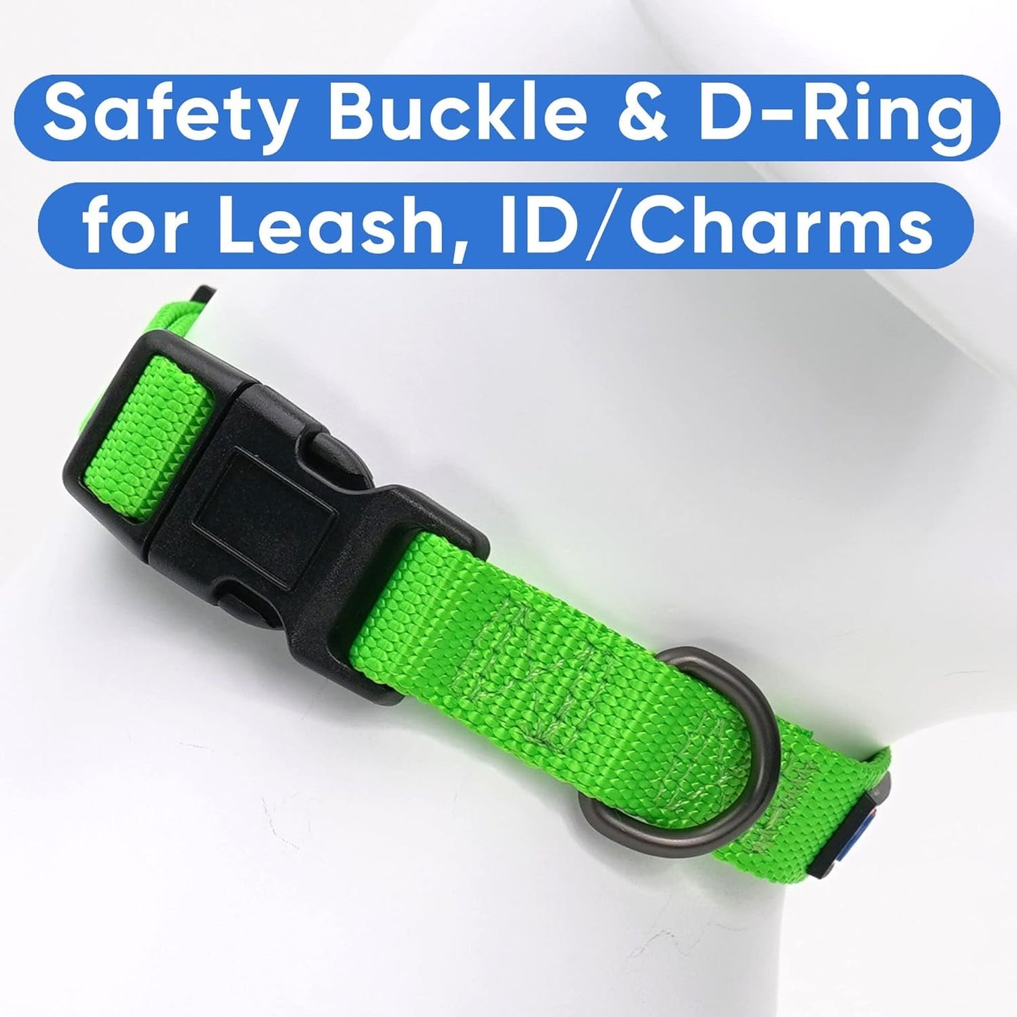 Dog Collar for Large Dogs Adjustable Dog Collar Heavy Duty Waterproof Collars for Dogs with Quick - Release Buckle - Green Dog Collar for Large Breeds - MonortPaws Store