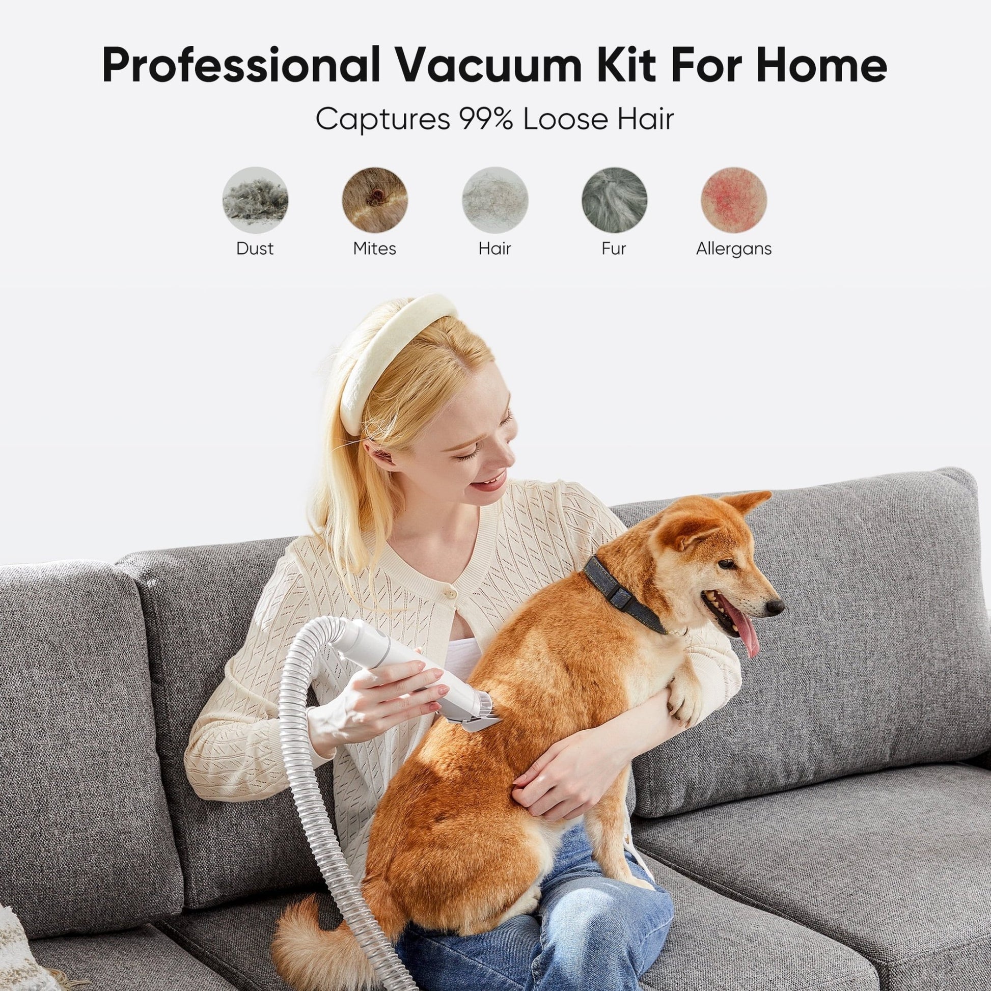 Dog Grooming Kit, 2.5L Pet Hair Grooming Vacuum, 5 - In - 1 Electric Clippers Cleaning Sets for Dog/Cat/Other Animals - MonortPaws Store