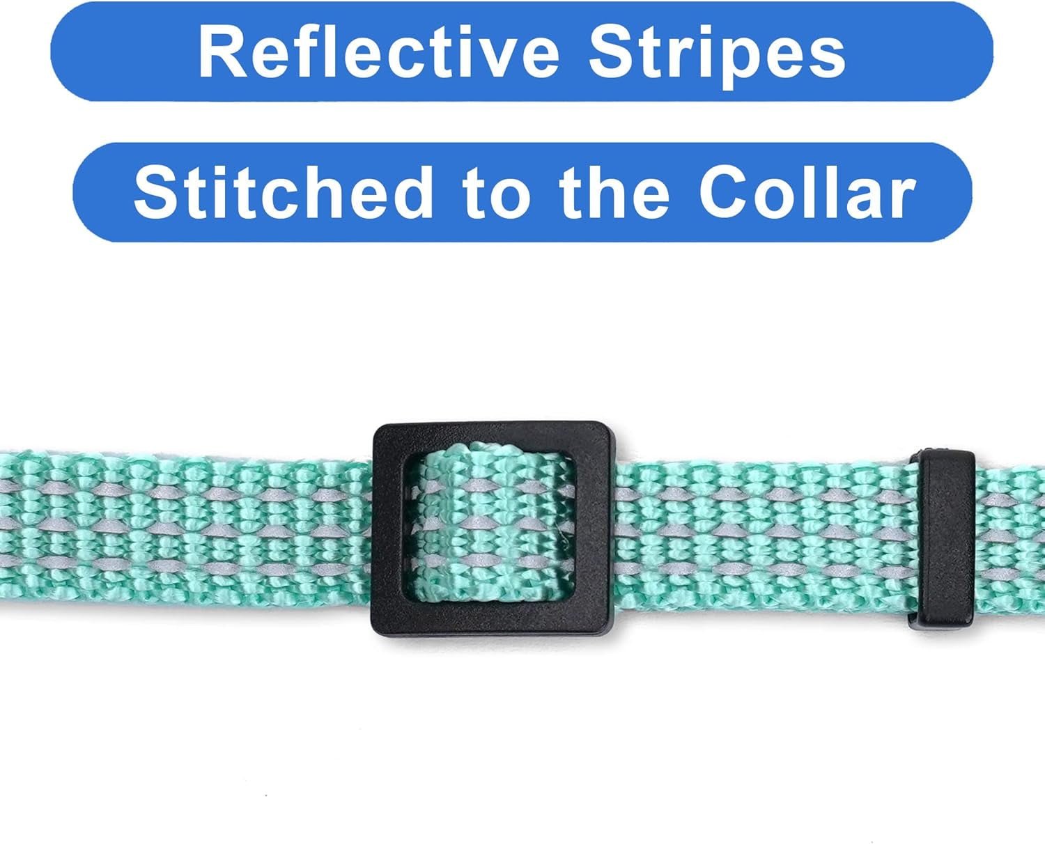 Reflective Cat Collar with Safety Buckle and Removable Bell Cat Collar Kitten Collar Teal Cat Collar One Size - MonortPaws Store