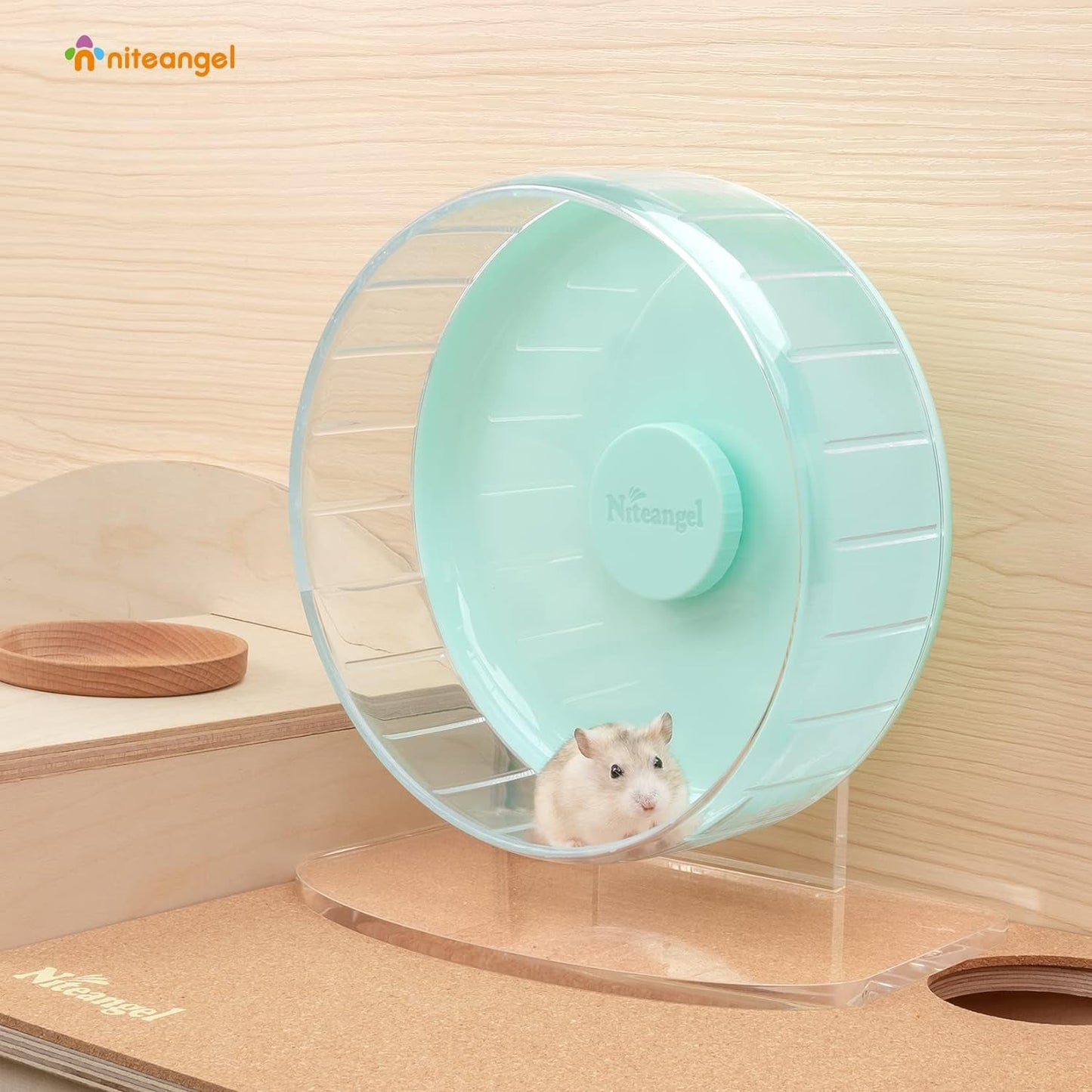 Super - Silent Hamster Exercise Wheels: - Quiet Spinner Hamster Running Wheels with Adjustable Stand for Hamsters Gerbils Mice or Other Small Animals (S, Mint Green) - MonortPaws Store