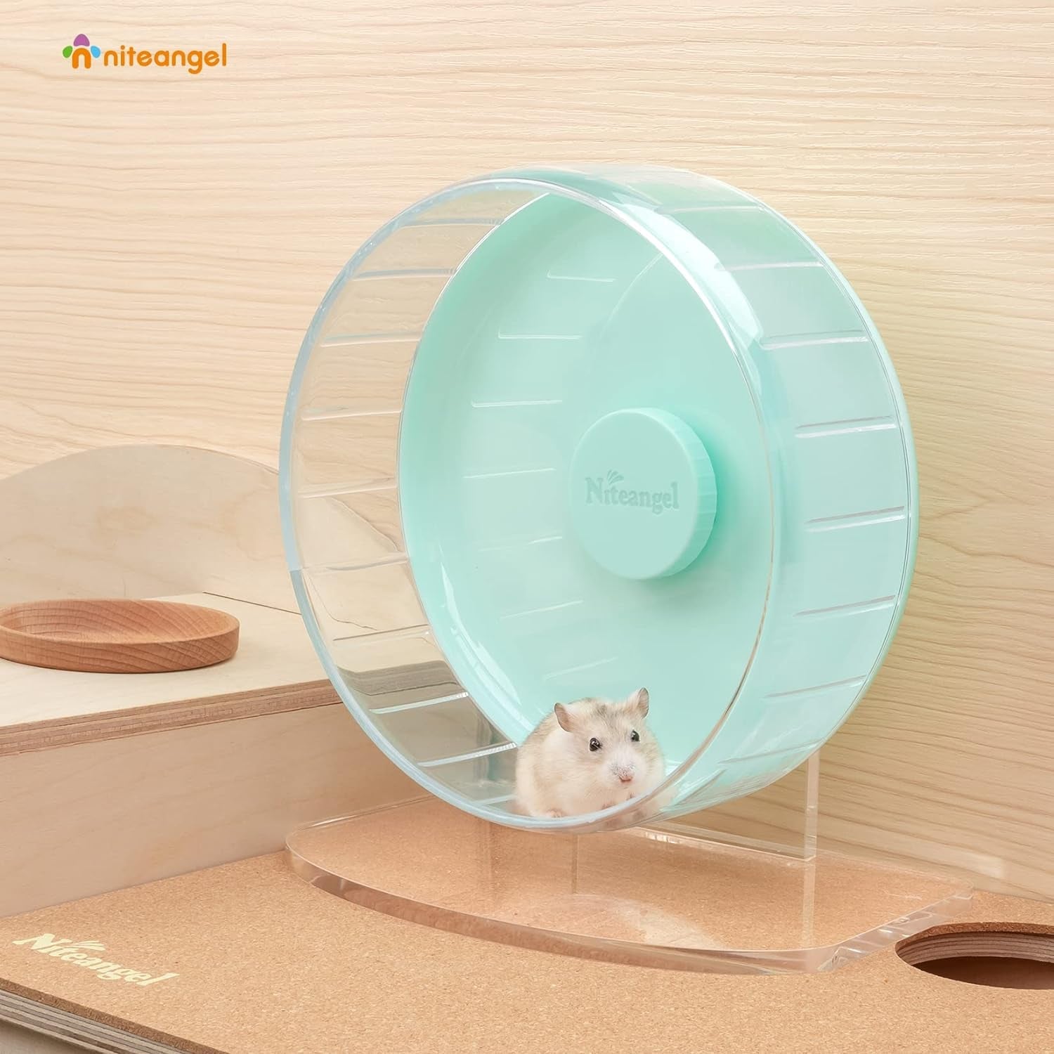 Super - Silent Hamster Exercise Wheels: - Quiet Spinner Hamster Running Wheels with Adjustable Stand for Hamsters Gerbils Mice or Other Small Animals (S, Mint Green) - MonortPaws Store