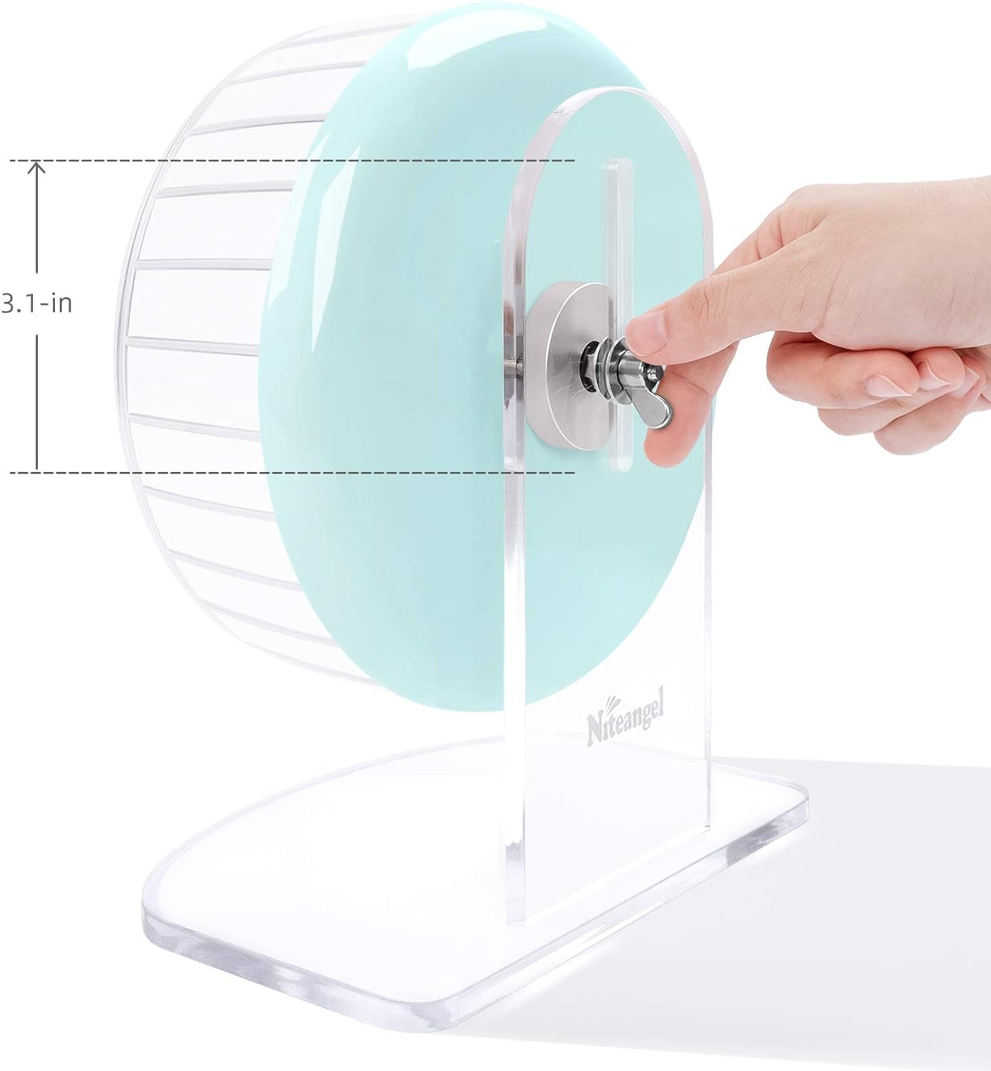 Super - Silent Hamster Exercise Wheels: - Quiet Spinner Hamster Running Wheels with Adjustable Stand for Hamsters Gerbils Mice or Other Small Animals (S, Mint Green) - MonortPaws Store