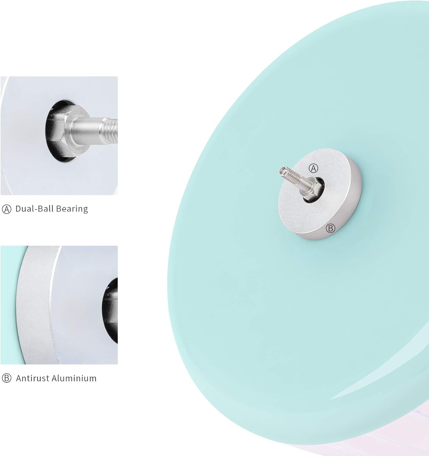Super - Silent Hamster Exercise Wheels: - Quiet Spinner Hamster Running Wheels with Adjustable Stand for Hamsters Gerbils Mice or Other Small Animals (S, Mint Green) - MonortPaws Store