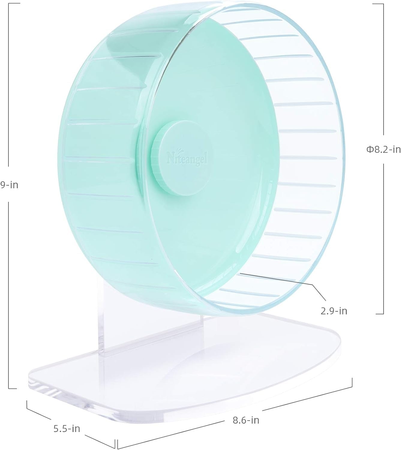 Super - Silent Hamster Exercise Wheels: - Quiet Spinner Hamster Running Wheels with Adjustable Stand for Hamsters Gerbils Mice or Other Small Animals (S, Mint Green) - MonortPaws Store