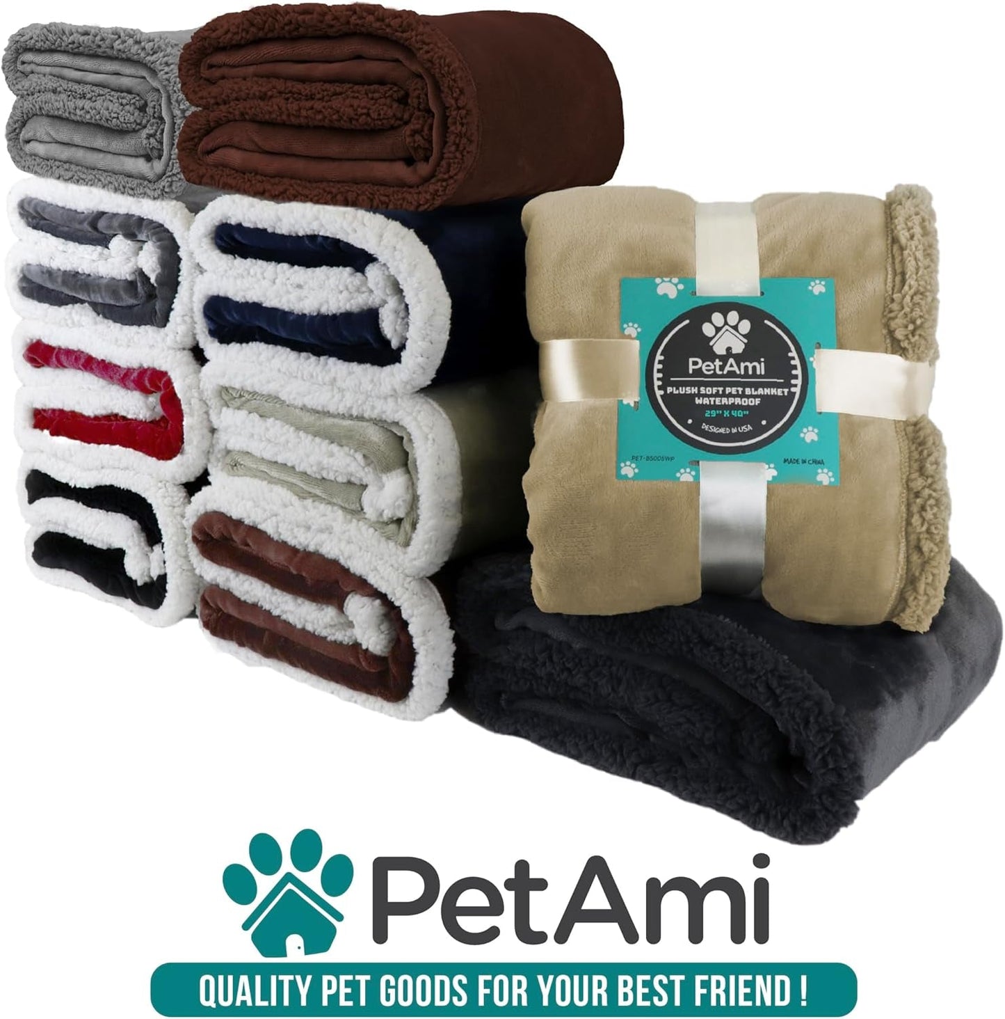 Waterproof Dog Blanket for Small Medium Dog Puppy Cat Throw for Couch Cover Leakproof Protection, Sherpa Fleece, Reversible Soft Washable 29X40 Charcoal Gray - MonortPaws Store