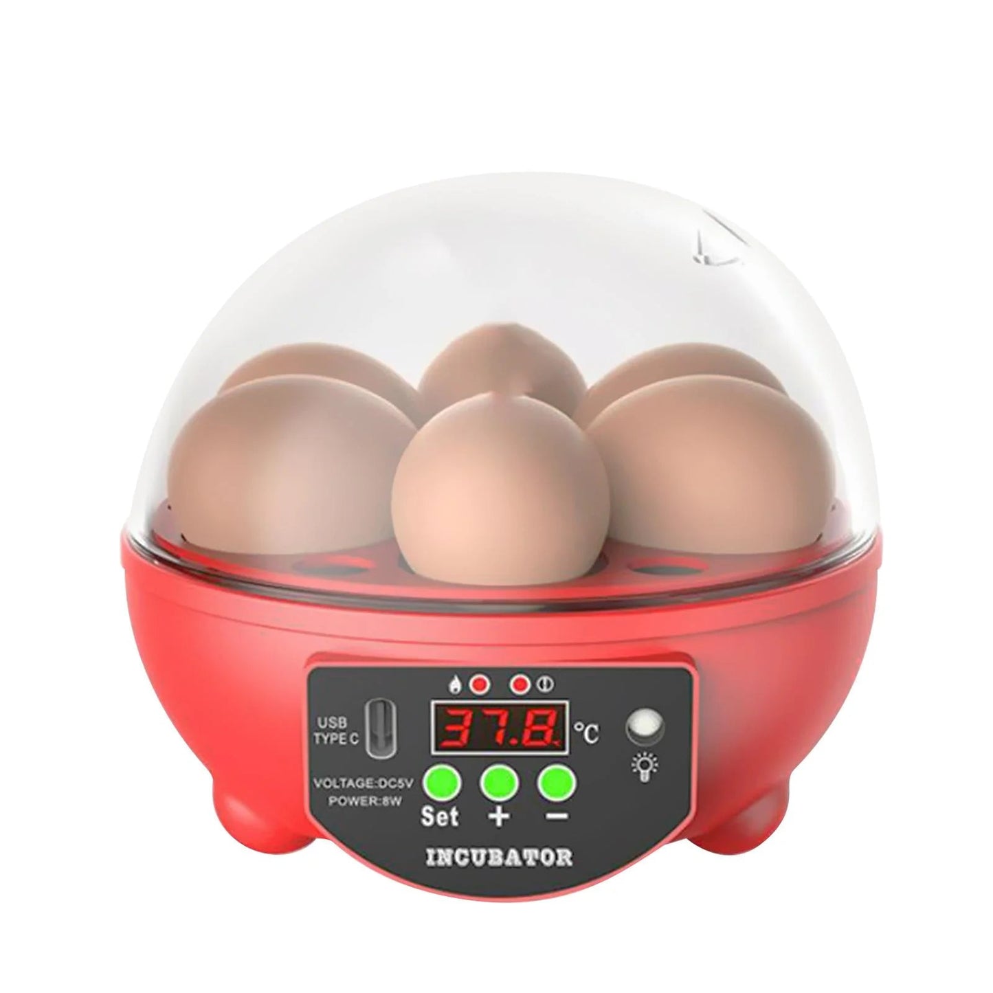 Automatic Digital Poultry Ing Machine, Automatic Egg Turner Temperature Control Small 6 Egg Incubator for Chicken Ducks Quail Red - MonortPaws Store