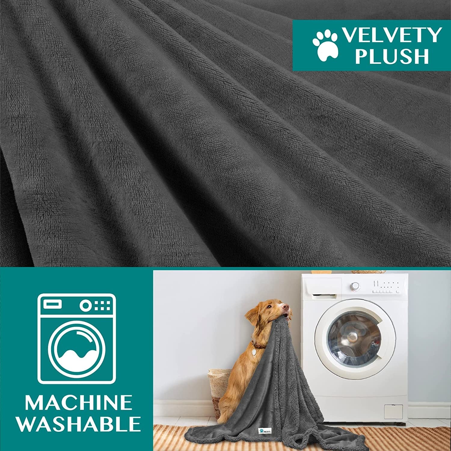 Dog Blanket for Small Medium Dogs, Pet Bed Blanket Cat Puppy Kitten, Fleece Furniture Couch Cover Protector Sofa Car, Soft Sherpa Dog Throw Plush Reversible Washable, Mini 29X40 Solid Dark Gray - MonortPaws Store