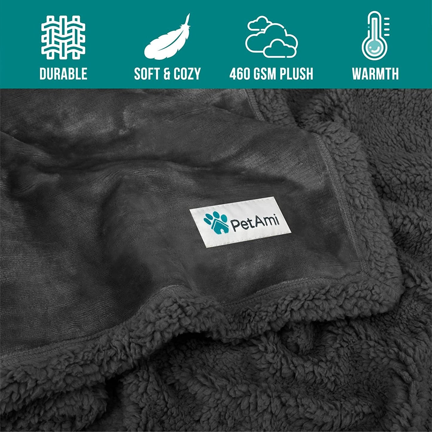 Dog Blanket for Small Medium Dogs, Pet Bed Blanket Cat Puppy Kitten, Fleece Furniture Couch Cover Protector Sofa Car, Soft Sherpa Dog Throw Plush Reversible Washable, Mini 29X40 Solid Dark Gray - MonortPaws Store