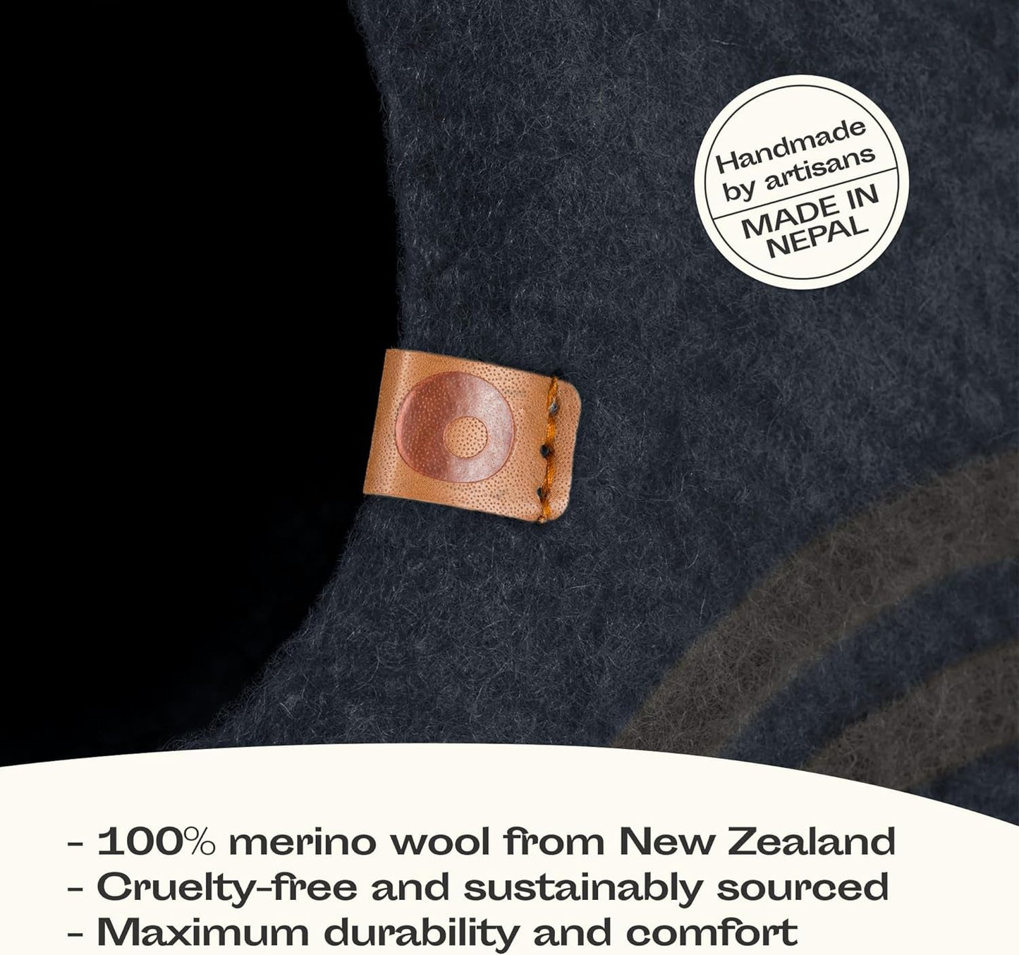 Premium Felt Cat Bed Cave - Handmade 100% Merino Wool Bed for Cats and Kittens (Large, Slate Grey) - MonortPaws Store