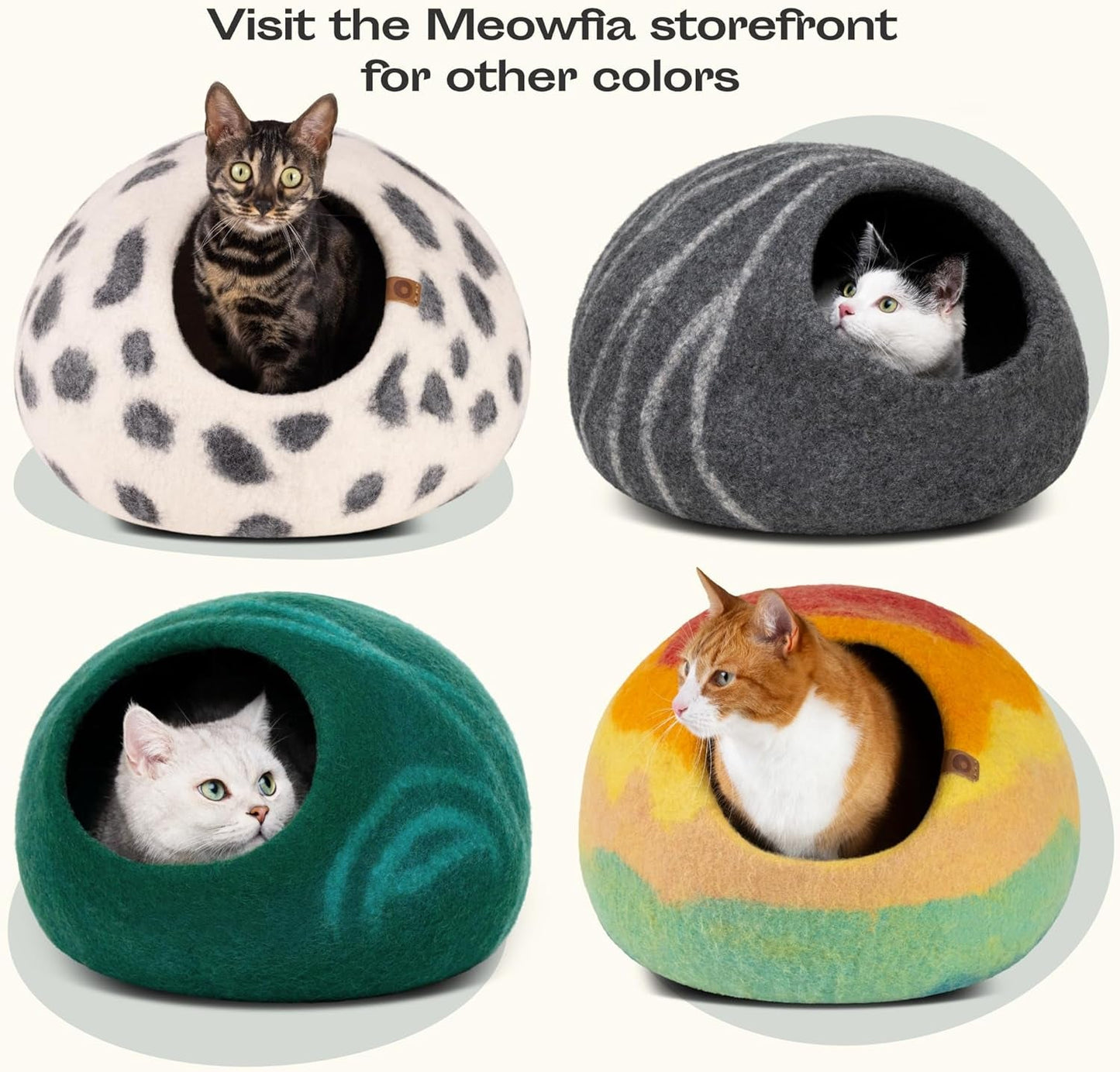 Premium Felt Cat Bed Cave - Handmade 100% Merino Wool Bed for Cats and Kittens (Large, Slate Grey) - MonortPaws Store